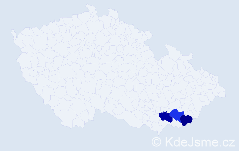 Příjmení: 'Zancová', počet výskytů 3 v celé ČR