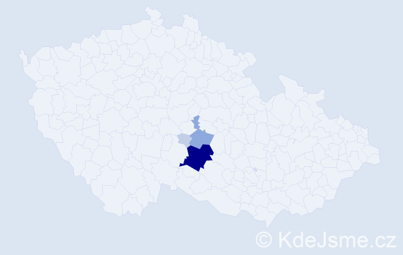 Příjmení: 'Kumštarová', počet výskytů 14 v celé ČR