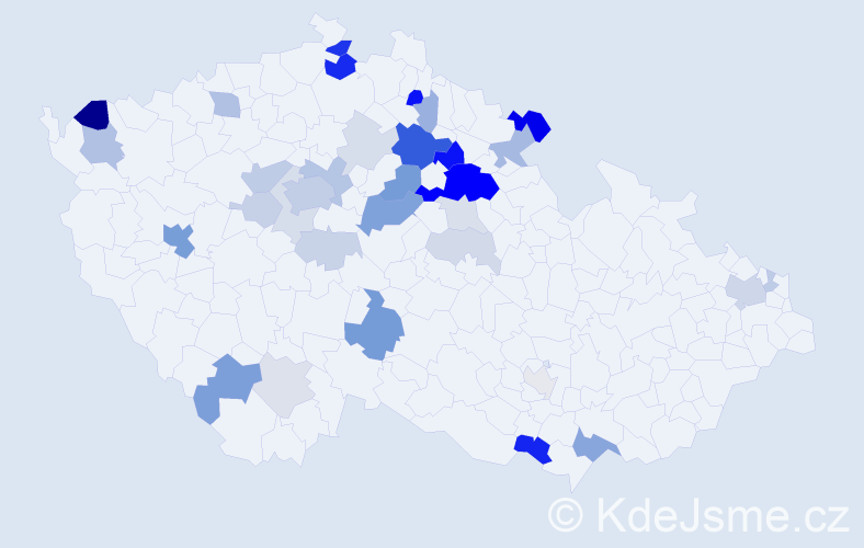 Příjmení: 'Josef', počet výskytů 104 v celé ČR