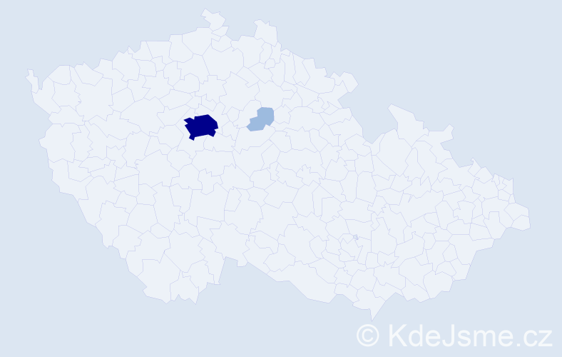 Příjmení: 'Kylbergr', počet výskytů 5 v celé ČR