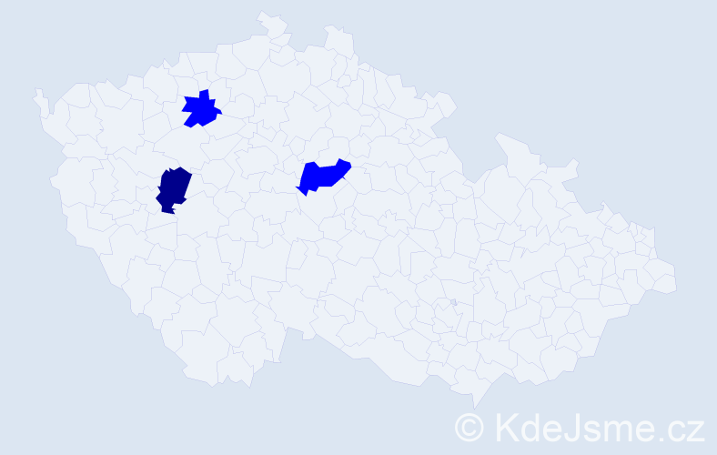 Příjmení: 'Máte', počet výskytů 4 v celé ČR