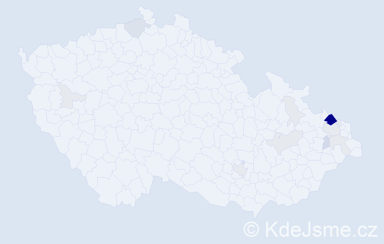 Příjmení: 'Cigán', počet výskytů 63 v celé ČR