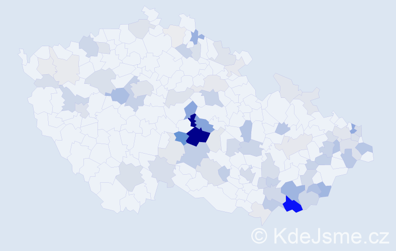 Příjmení: 'Štefánková', počet výskytů 262 v celé ČR