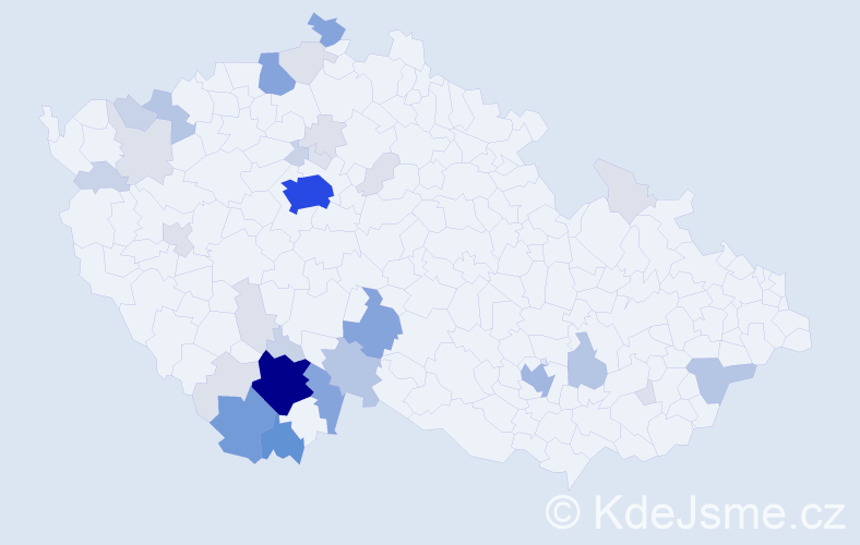 Příjmení: 'Petroušková', počet výskytů 117 v celé ČR