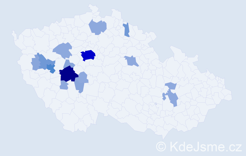 Příjmení: 'Skopeček', počet výskytů 40 v celé ČR