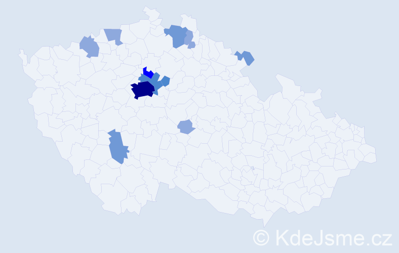 Příjmení: 'Banga', počet výskytů 27 v celé ČR