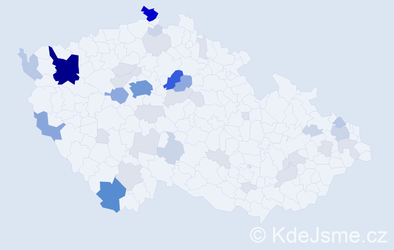 Příjmení: 'Billá', počet výskytů 139 v celé ČR