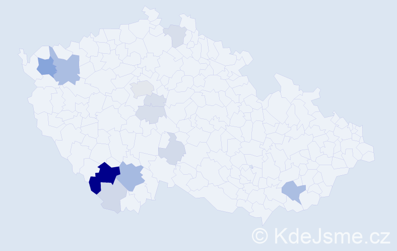 Příjmení: 'Paule', počet výskytů 44 v celé ČR