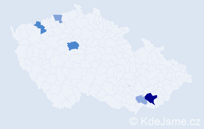 Příjmení: 'Prostináková', počet výskytů 19 v celé ČR