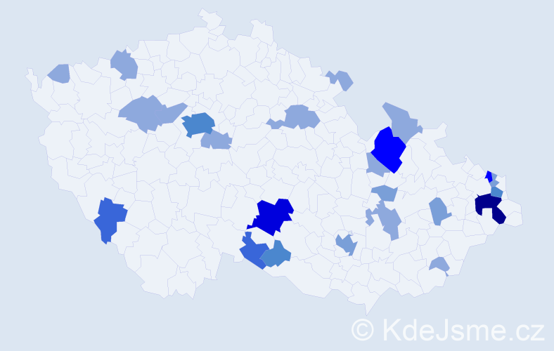 Příjmení: 'Masláková', počet výskytů 59 v celé ČR