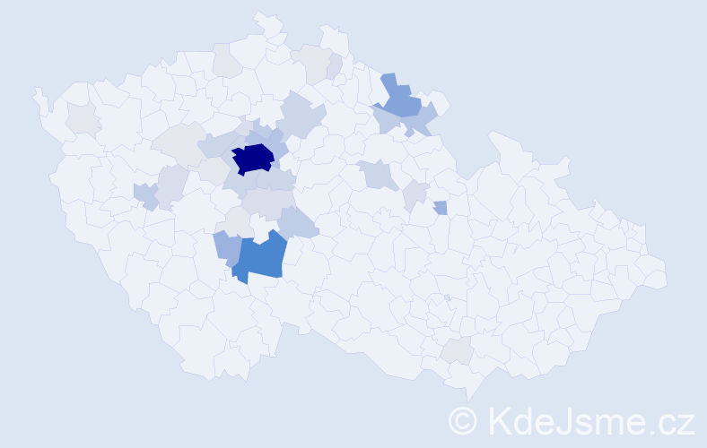 Příjmení: 'Vostřák', počet výskytů 143 v celé ČR
