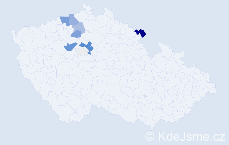 Příjmení: 'Černucká', počet výskytů 18 v celé ČR