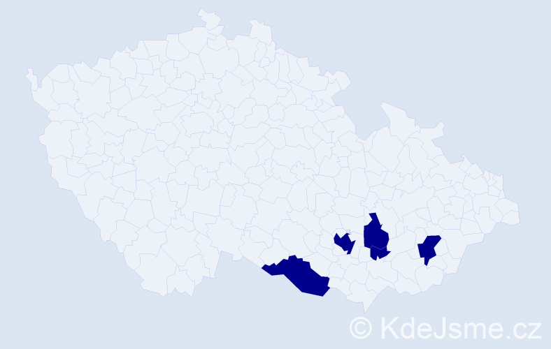 Příjmení: 'Kotolánová', počet výskytů 5 v celé ČR