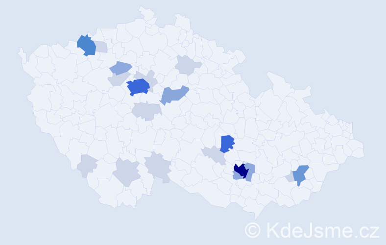 Příjmení: 'Pličková', počet výskytů 59 v celé ČR