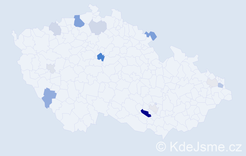 Příjmení: 'Hubinská', počet výskytů 21 v celé ČR
