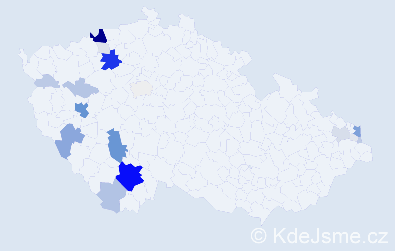 Příjmení: 'Bugošová', počet výskytů 106 v celé ČR