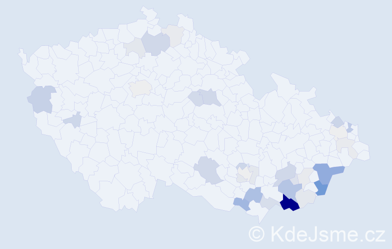 Příjmení: 'Káčer', počet výskytů 86 v celé ČR
