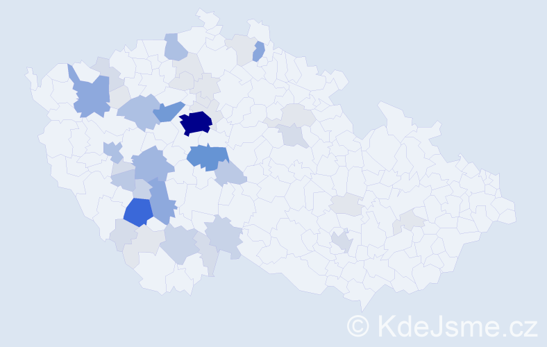 Příjmení: 'Česká', počet výskytů 167 v celé ČR