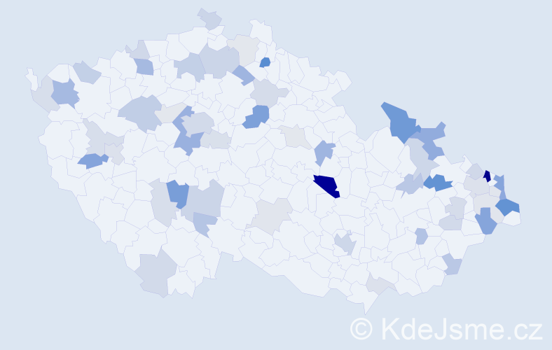 Příjmení: 'Nemec', počet výskytů 130 v celé ČR