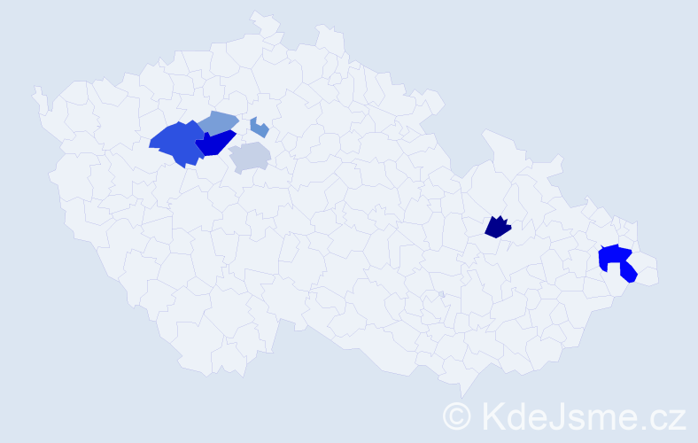 Příjmení: 'Dryjáková', počet výskytů 25 v celé ČR