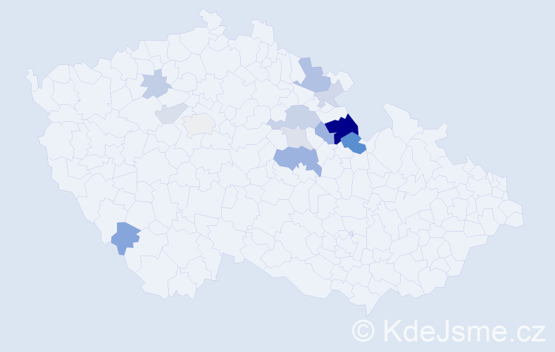 Příjmení: 'Matyk', počet výskytů 25 v celé ČR