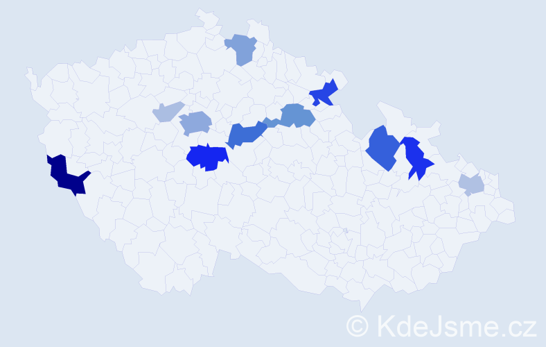 Příjmení: 'Krymláková', počet výskytů 35 v celé ČR