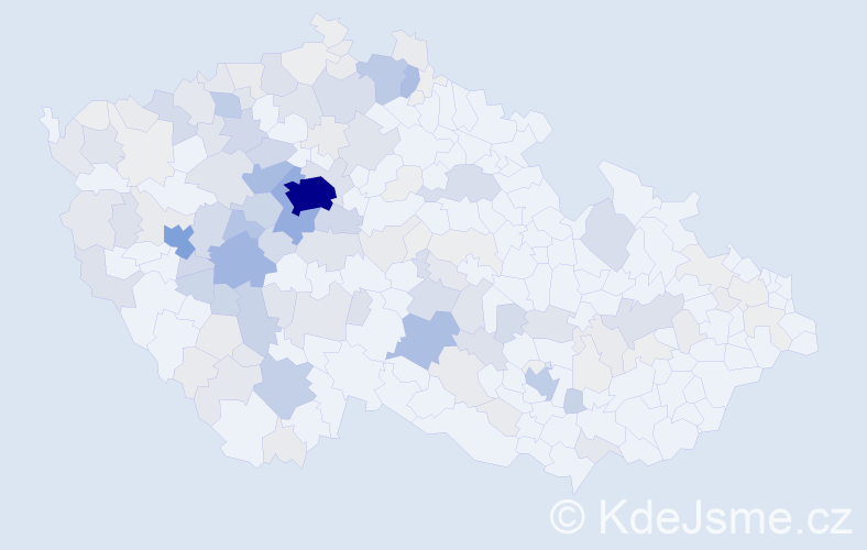 Příjmení: 'Vokurka', počet výskytů 594 v celé ČR