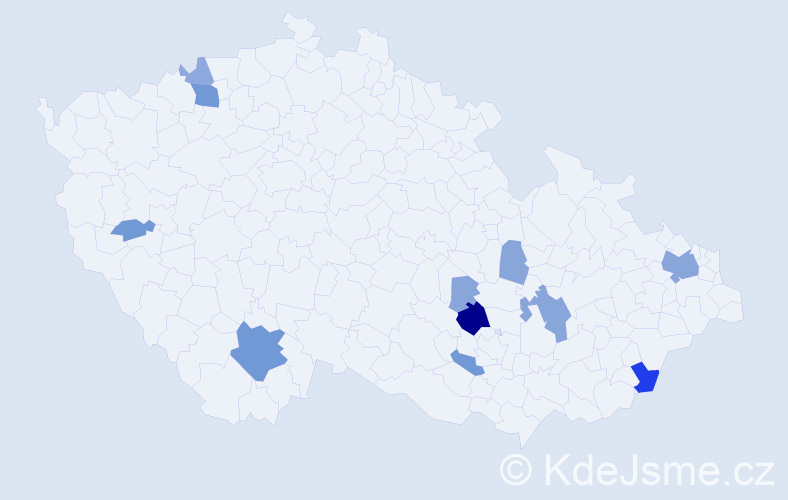 Příjmení: 'Baksová', počet výskytů 36 v celé ČR