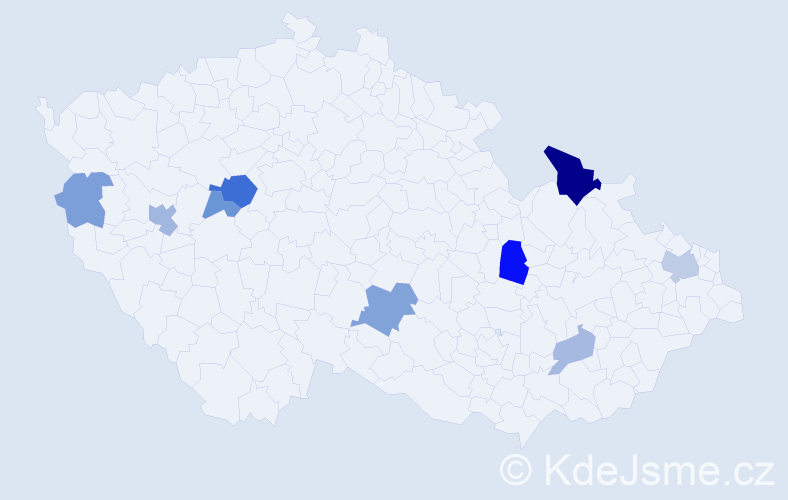 Příjmení: 'Turická', počet výskytů 18 v celé ČR