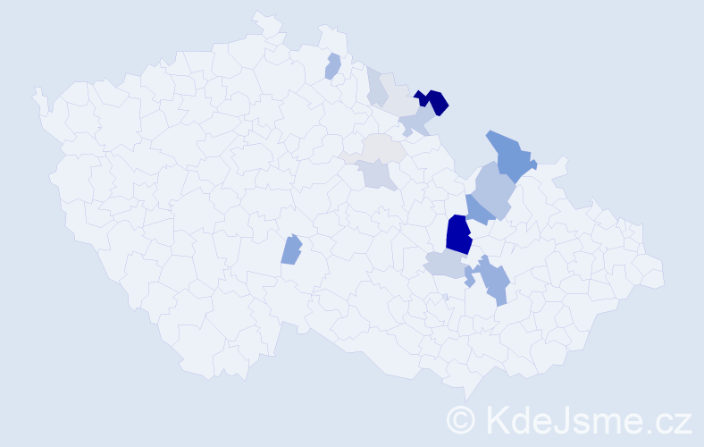 Příjmení: 'Lexmanová', počet výskytů 57 v celé ČR