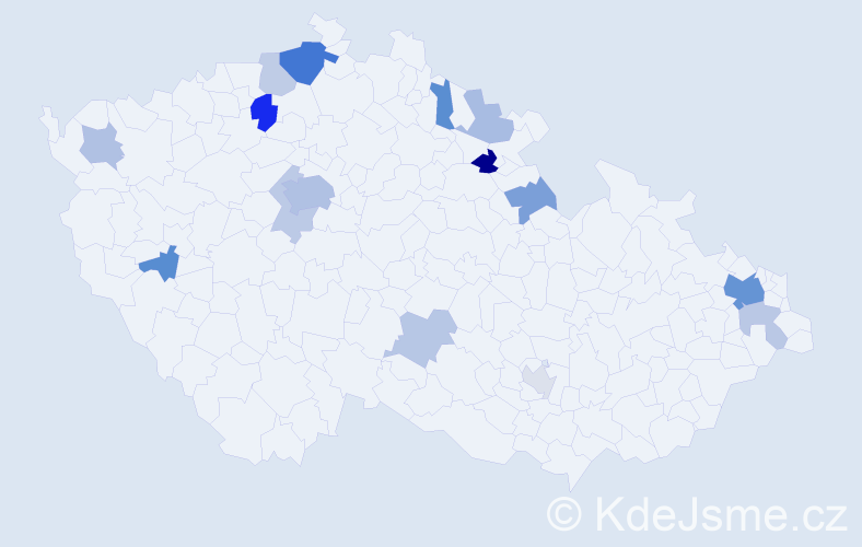 Příjmení: 'Baudiš', počet výskytů 35 v celé ČR