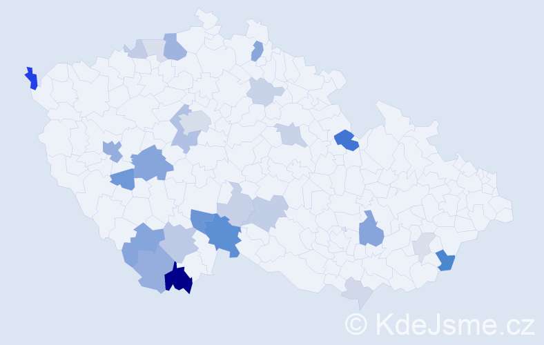 Příjmení: 'Kadič', počet výskytů 72 v celé ČR