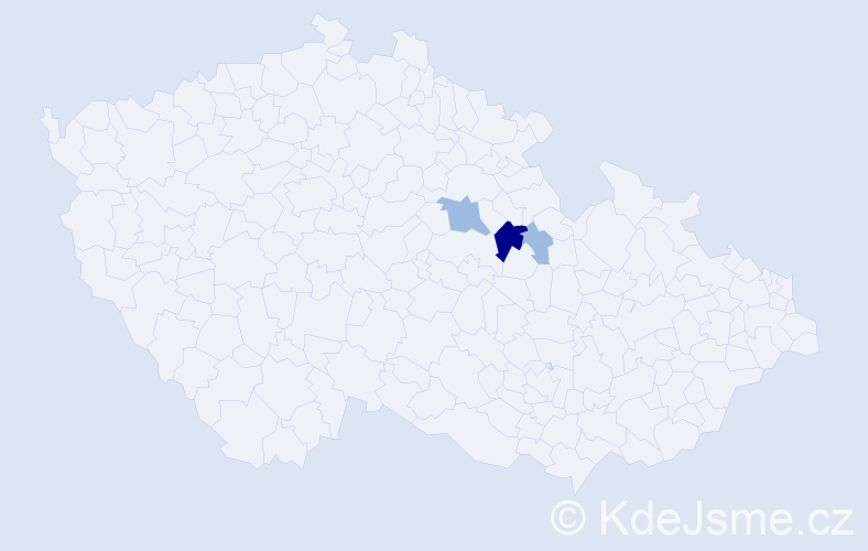 Příjmení: 'Vannay', počet výskytů 7 v celé ČR