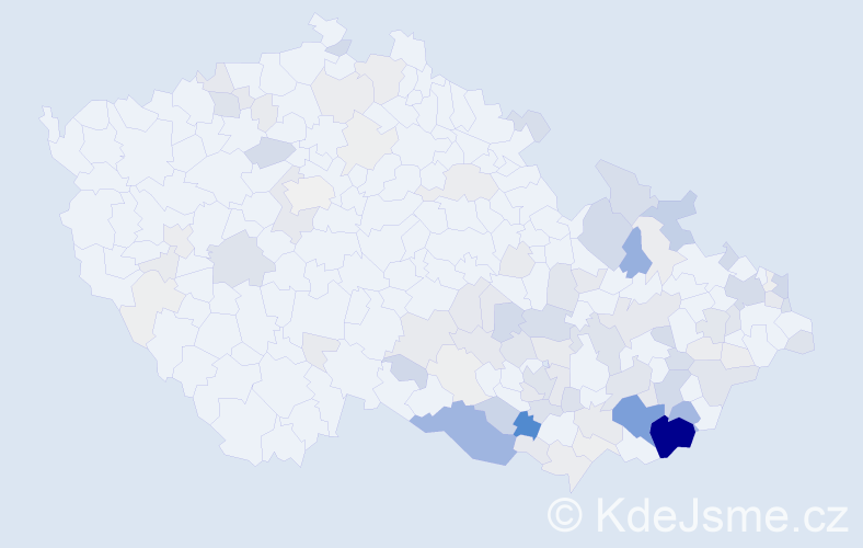 Příjmení: 'Kročilová', počet výskytů 474 v celé ČR