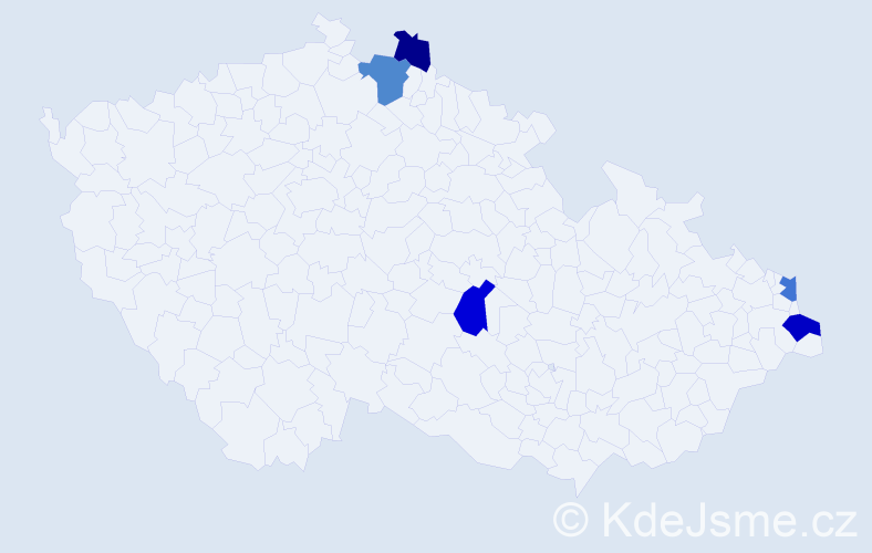 Příjmení: 'Filipí', počet výskytů 16 v celé ČR