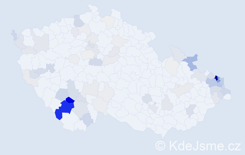 Příjmení: 'Seberová', počet výskytů 314 v celé ČR