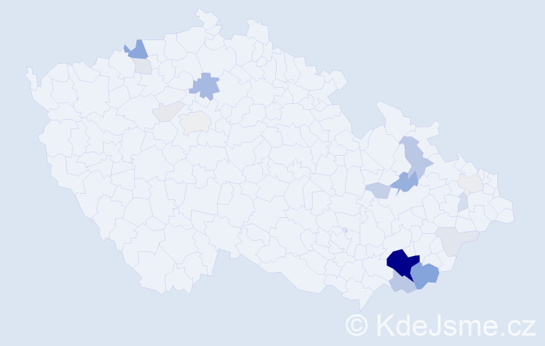 Příjmení: 'Prajzová', počet výskytů 64 v celé ČR