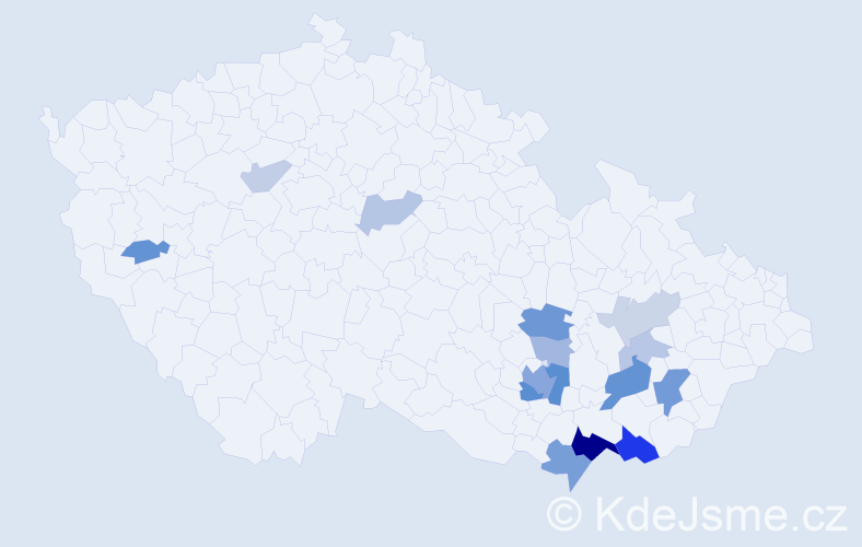 Příjmení: 'Polešáková', počet výskytů 35 v celé ČR