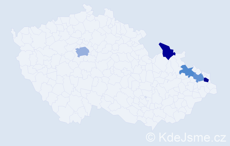 Příjmení: 'Plachejdová', počet výskytů 9 v celé ČR