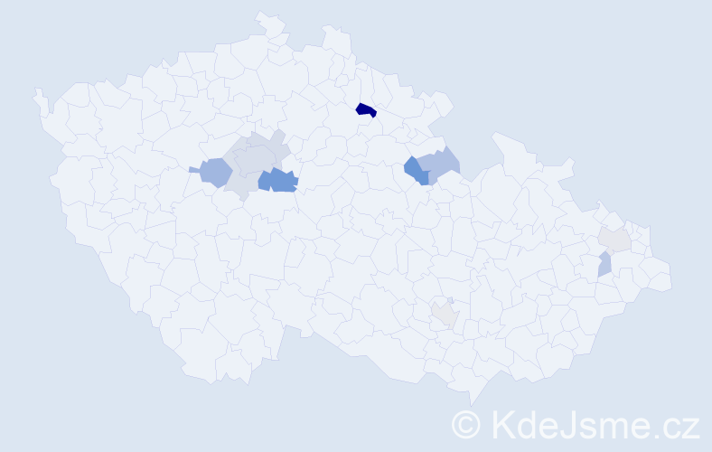 Příjmení: 'Tyrol', počet výskytů 25 v celé ČR