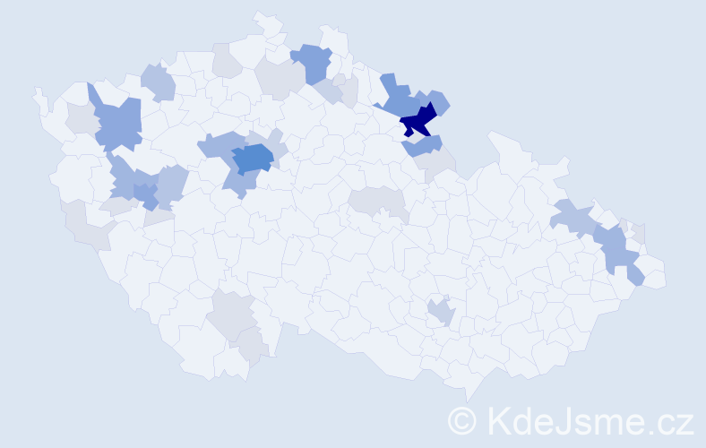 Příjmení: 'Meierová', počet výskytů 120 v celé ČR