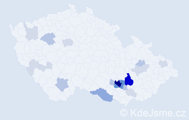 Příjmení: 'Bugner', počet výskytů 60 v celé ČR