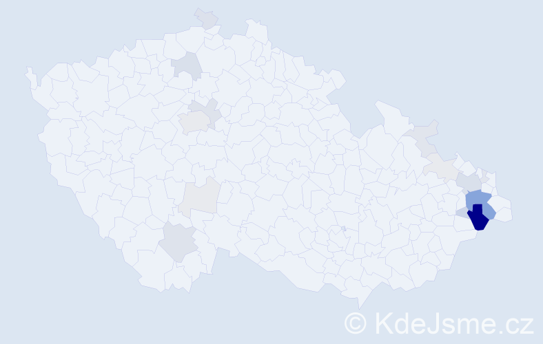 Příjmení: 'Bakotová', počet výskytů 57 v celé ČR