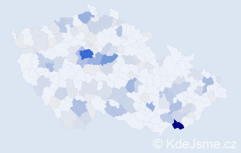 Příjmení: 'Břečka', počet výskytů 466 v celé ČR