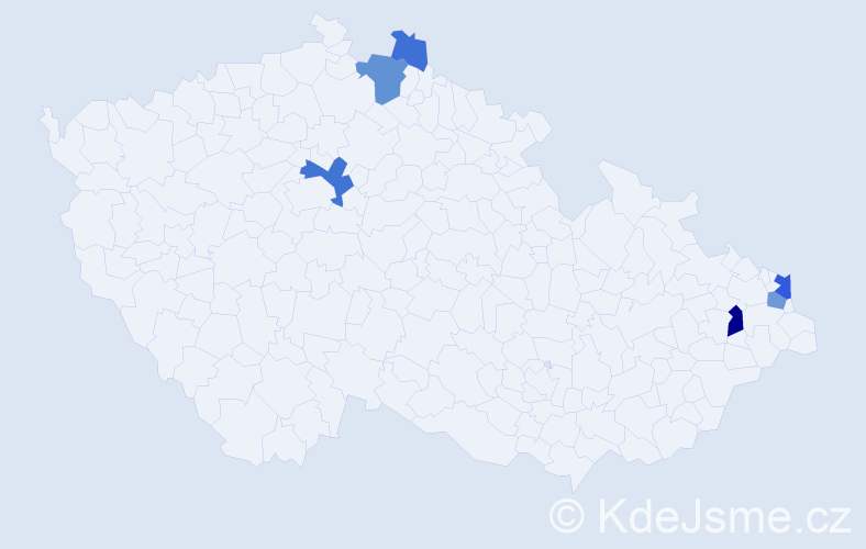 Příjmení: 'Krišák', počet výskytů 15 v celé ČR