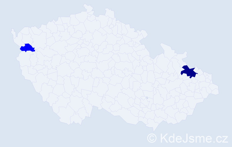 Příjmení: 'Mrencová', počet výskytů 3 v celé ČR