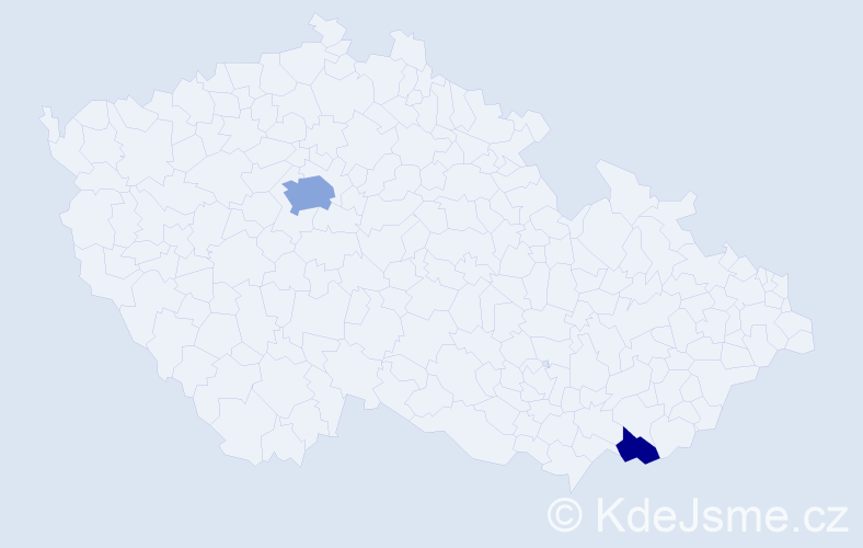 Příjmení: 'Kaindl', počet výskytů 5 v celé ČR