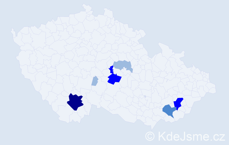 Příjmení: 'Kerbr', počet výskytů 14 v celé ČR