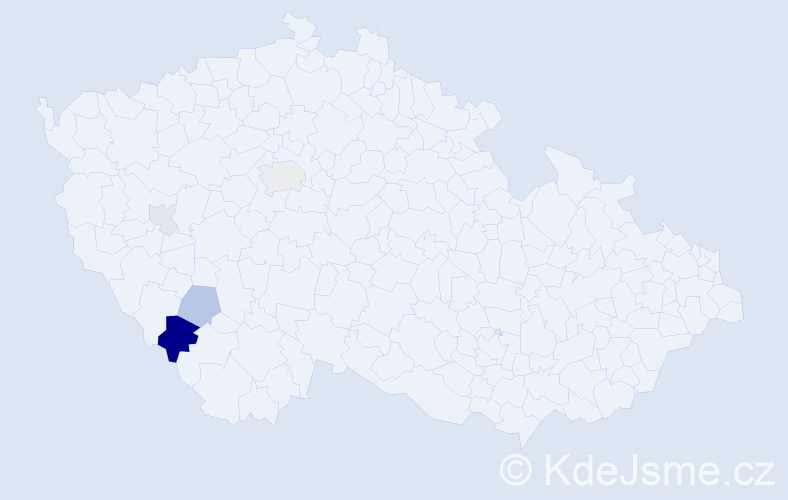 Příjmení: 'Sichingerová', počet výskytů 20 v celé ČR