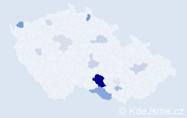 Příjmení: 'Petz', počet výskytů 45 v celé ČR